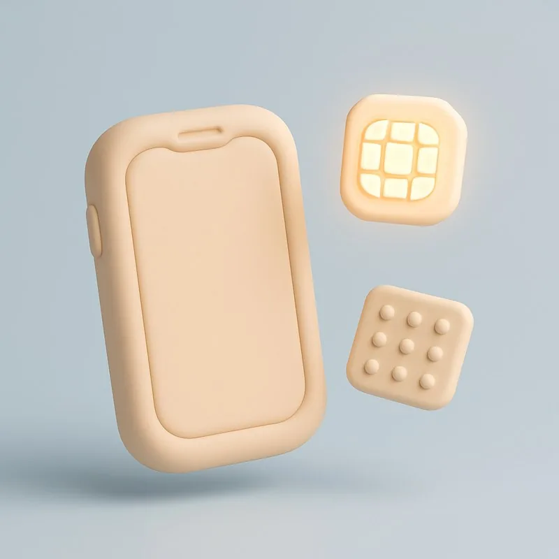 휴대폰과 eSIM QR 콘셉트 일러스트